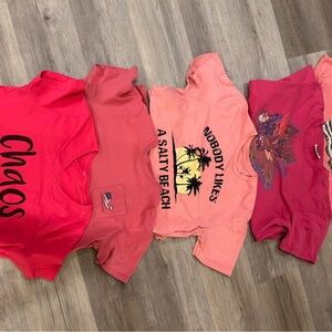 Assorted women’s Graphic T-Shirts - Red and Pink